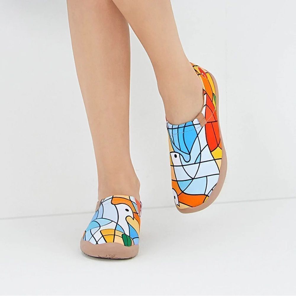 UIN Women's Slip Ons Walking Casual Loafers Shoes (Blessing Dove)